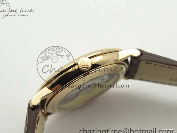 0309 Villeret 6651 RG ZF 1:1 Best Edition White Dial On Brown Leather Strap A Unique 8097